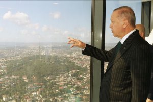 Cumhurbaşkanı Erdoğan yapımı devam eden Çamlıca Kulesi'ni inceledi