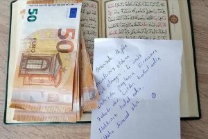 Gurbetçi yurt odasında Kur'an-ı Kerim'in arasına 400 Euro bıraktı