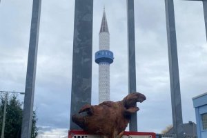 Almanya Dortmund DİTİB Selimiye Camii girişine domuz kafalı saldırı