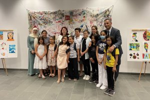 Belçika'da resim eğitimi alan Türk çocukların eserleri sergilendi
