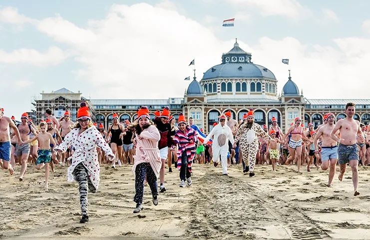 Hollanda'da her yıl düzenlenen geleneksel yılbaşı dalışı, 1 Ocak 2025'te
