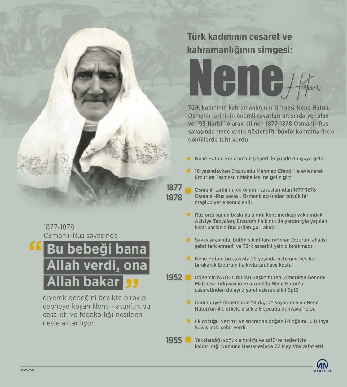 Tarihte "93" harbi olarak bilinen 1877-1878 Osmanlı-Rus Savaşı'nda, bebeğini beşikte
