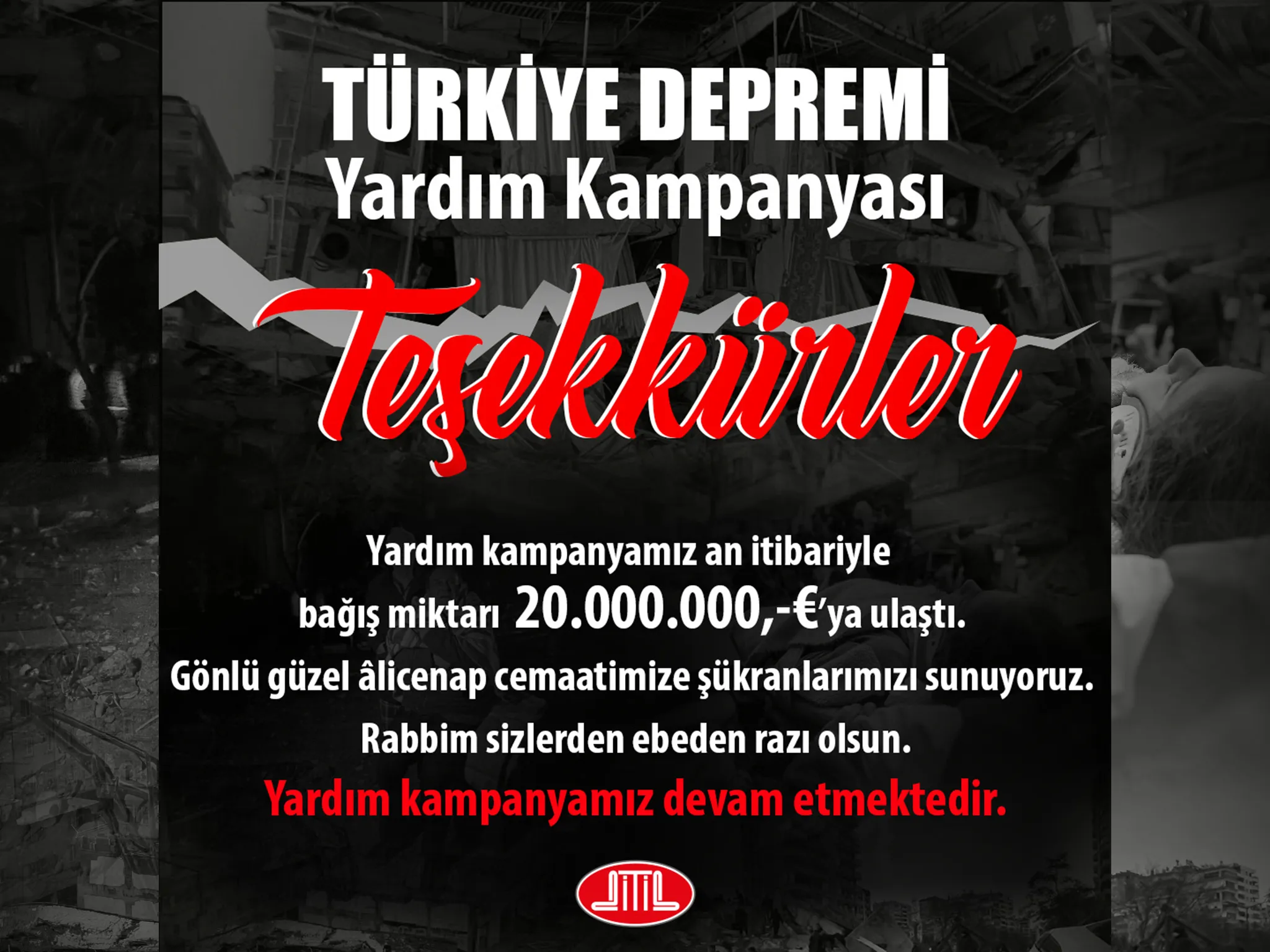 Diyanet İşleri Türk İslam Birliği (DİTİB), Türkiye'de yaşanan deprem felaketinde