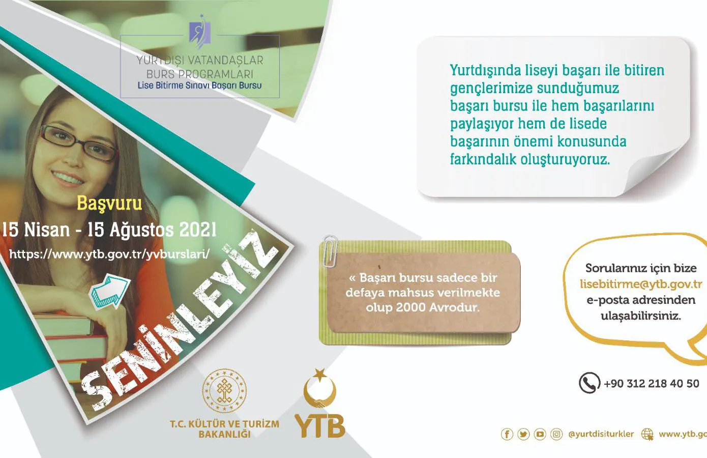 Yurtdışı Türkler ve Akraba Topluluklar Başkanlığı (YTB), yurt dışında eğitim