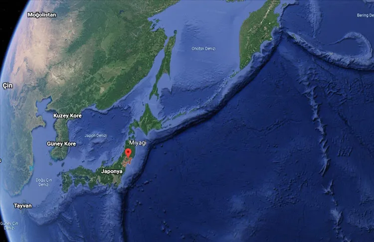 Japonya'nın kuzeydoğusundaki Miyagi eyaletinde yerel saatle 18.09'da 7,2 büyüklüğünde deprem