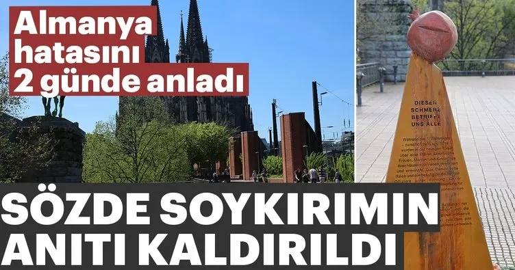 Almanya’nın Köln kentinde bir grup tarafından yasadışı olarak dikilen sözde