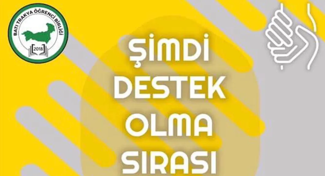 Batı Trakya Öğrencibirliği (BATÖB), Milli Dayanışma Kampanyası’na destek veriyor. Dünyayı