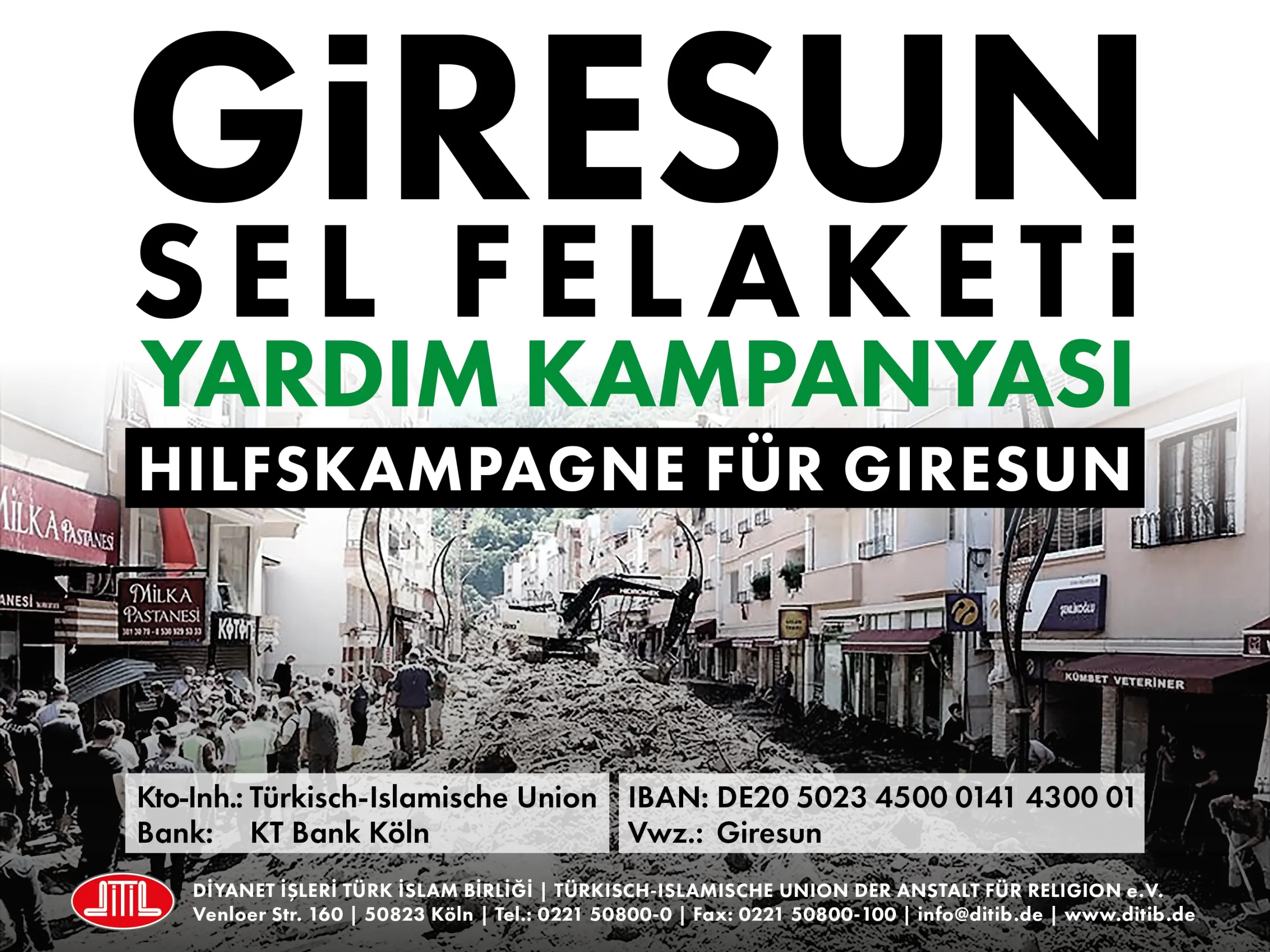 Diyanet İşleri Türk İslam Birliği (DİTİB), Giresun’da meydana gelen sel
