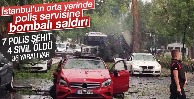 İstanbul Vezneciler'de, Çevik Kuvvet ekiplerinin geçişi sırasında bombalı araçla saldırı