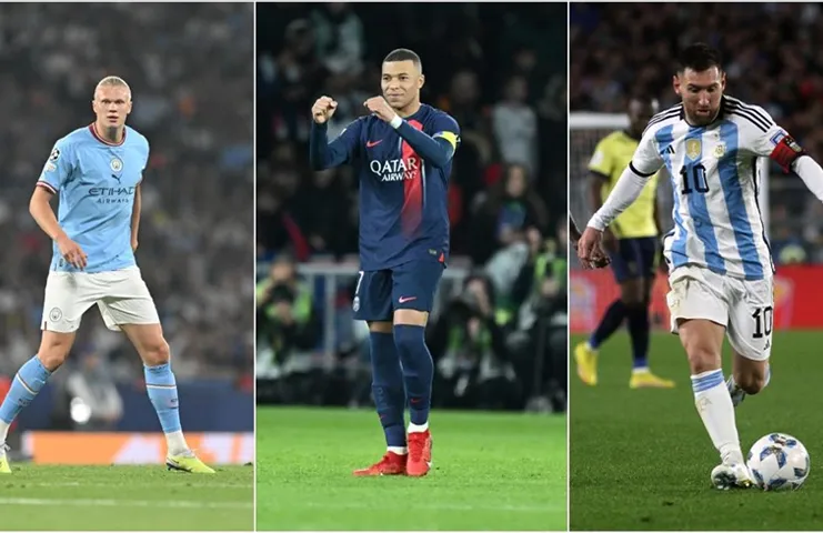 Erling Haaland, Kylian Mbappe ve Lionel Messi, 2023 FIFA En