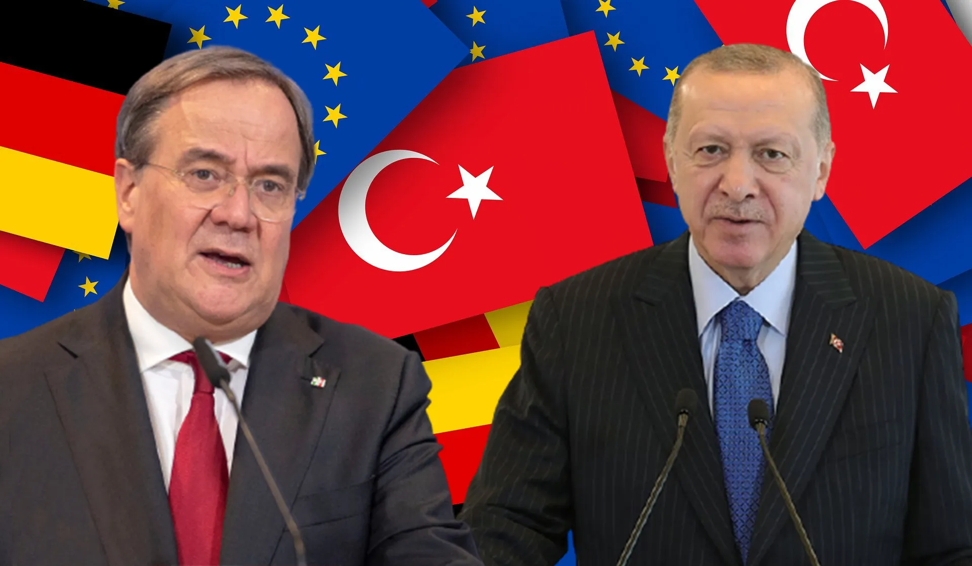 Cumhurbaşkanı Erdoğan, Almanya Kuzey Ren-Vestfalya Eyaleti Başbakanı Armin Laschet ile