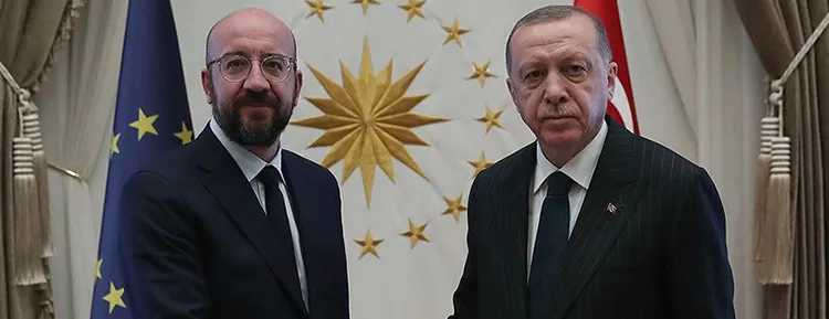 Cumhurbaşkanı Recep Tayyip Erdoğan, Avrupa Birliği Konseyi Başkanı Charles Michel