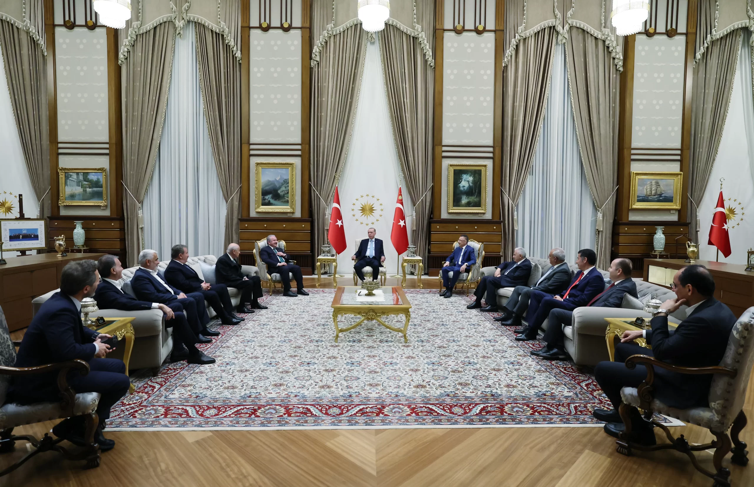 Cumhurbaşkanı Recep Tayyip Erdoğan, TBMM Başkanı Mustafa Şentop, MHP Genel