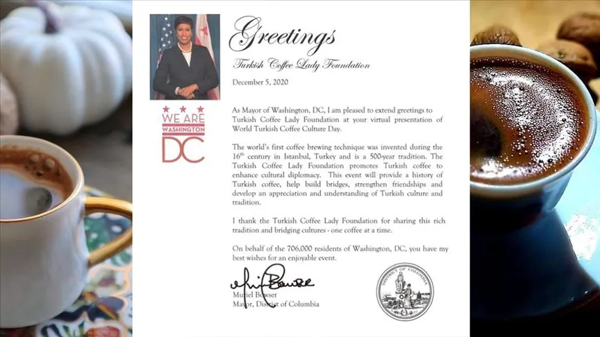 ABD'nin başkenti Washington D.C'nin Belediye Başkanı Muriel Bowser, Türk kahvesinin