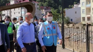 Çevre ve Şehircilik Bakanı Murat Kurum, İçişleri Bakanı Süleyman Soylu