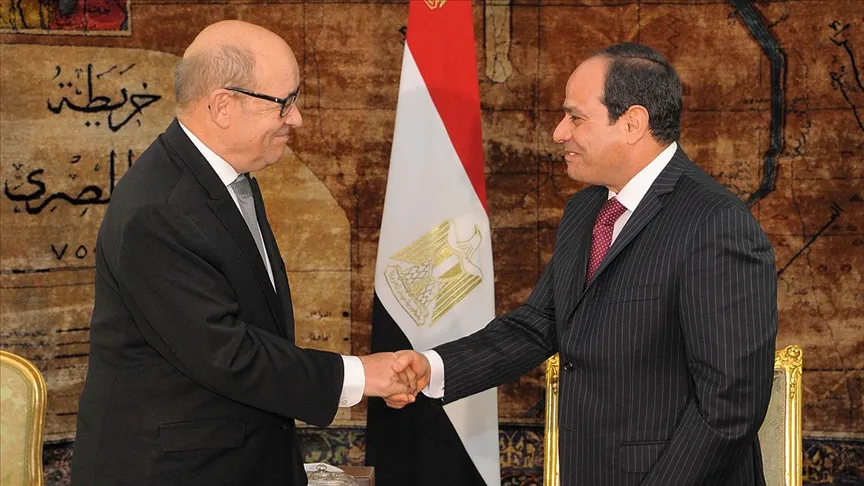 Fransa Dışişleri Bakanı Jean-Yves Le Drian, Paris'te Mısır Cumhurbaşkanı Abdulfettah
