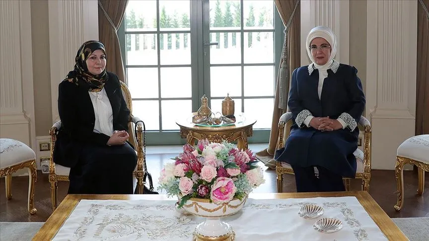 Emine Erdoğan, Türkiye'ye ziyarette bulunan Libya Başbakanı Fayiz es-Serrac'ın eşi