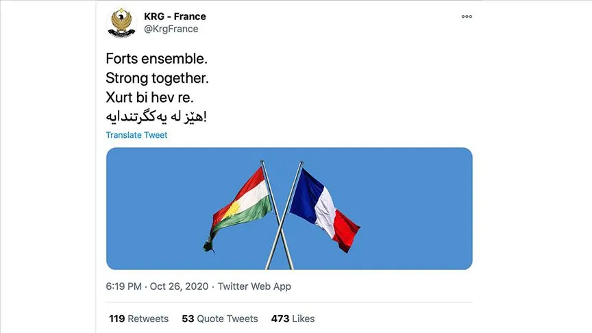 Irak Kürt Bölgesel Yönetimi (IKBY) Fransa Temsilciliği, İslam karşıtı açıklamaları