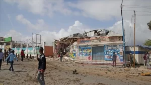 Somali Başbakanı Hasan Ali Hayri'nin ülkenin güneyindeki Merka kentinde miting