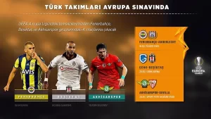 UEFA Avrupa Ligi'ndeki temsilcilerimizden Fenerbahçe, Beşiktaş ve Akhisarspor yarın gruplarındaki