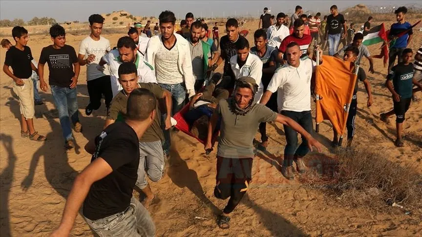 İsrail askerlerinin abluka altındaki Gazze Şeridi'nde düzenlenen "Büyük Dönüş Yürüyüşü"