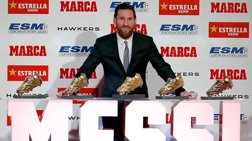 MADRİD Messi 'Altın Ayakkabı' ödülünü aldı   2017-2018 sezonunda 34