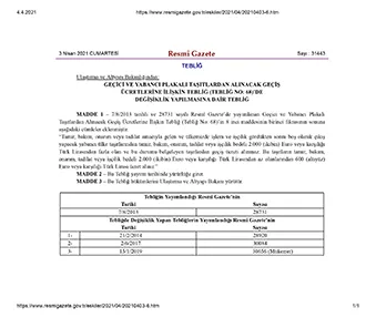 Sırakaya, yurt dışından Türkiye’ye gelen yabancı plakalı taşıtlardan alınan ücretlerde